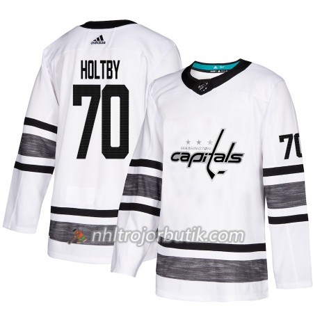 Män Ishockey Washington Capitals tröja Braden Holtby 70 Vit 2019 All-Star Adidas Authentic